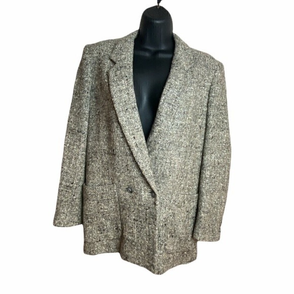 John Wanamaker Wool Silk Blend Tweed Blazer Women’s size 8 - Picture 3 of 9